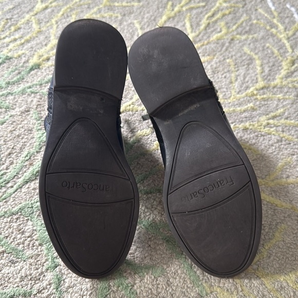 Franco Sarto blue leather and plaid zipper ankle boots 7.5 - Picture 6 of 7